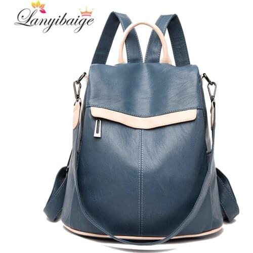 New Women leather backpacks high quality backpacks for ladies large capacity anti-theft travel backpack school bags for girls