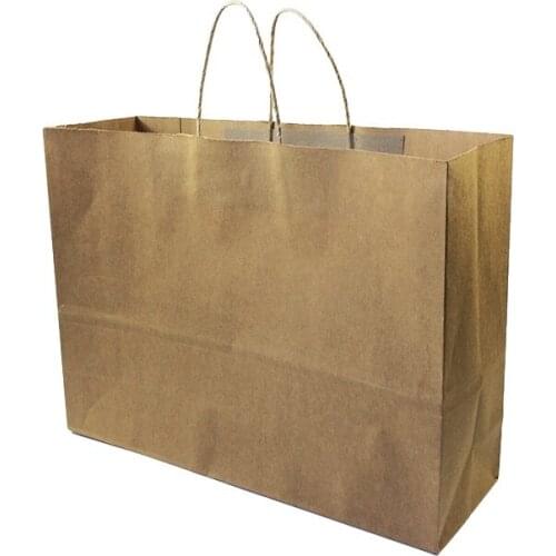 10 Pcs/lot Multifuntion Kraft Paper Bags With Handle Cowhide Primary Colors Gift Party Holiday Recyclable Package Bag 42*31*13cm