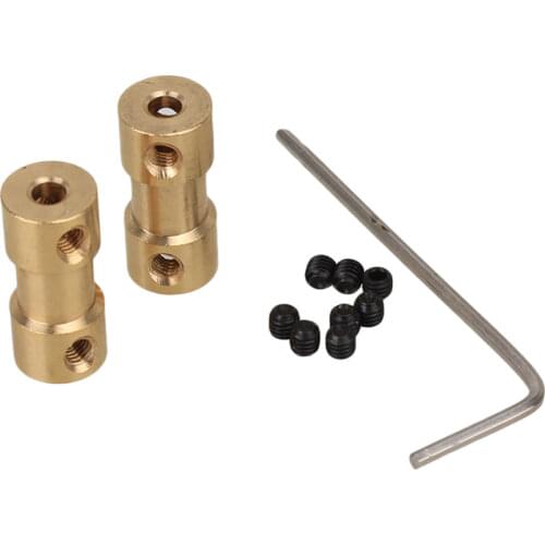 2pcs 3.17mm to 3mm Shaft Coupling Motor Connector Brass Joint For RC With Screws
