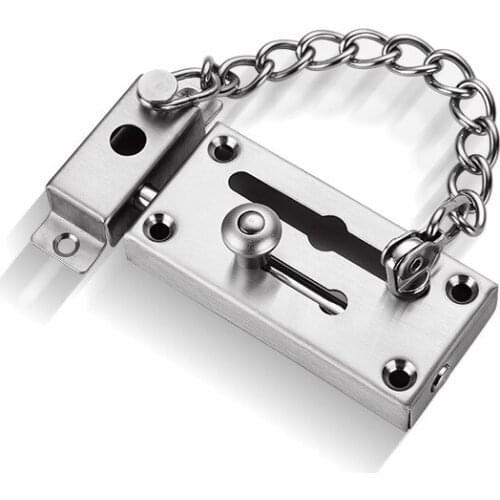 201 Stainless Steel Pin Hotel Household Door Bolt Door Latch Stainless Steel Pin Anti-Theft Chain Lock Cute Padlocks U Lock