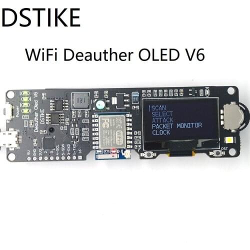2021 DSTIKE WiFi Deauther OLED V6 ESP8266 Development Board 3 Way Momentary Slide Switch 18650 Battery Polarity 4MB ESP-07