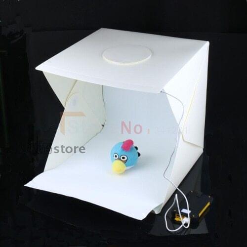 30CMX30CMX30CM Mini Folding Studio Diffuse Soft Box With LED Light Black White Background Photo Studio Accessories