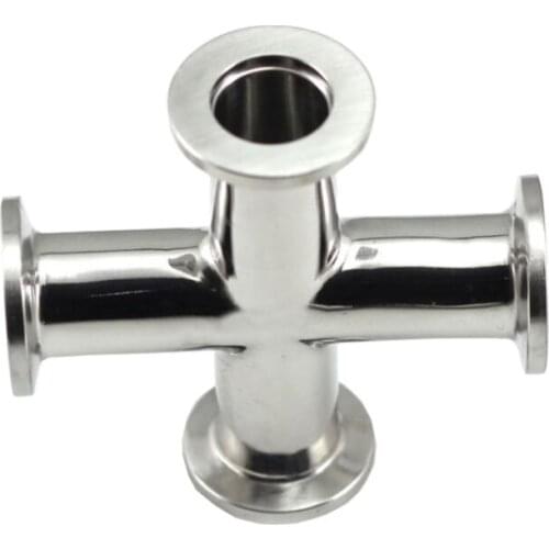 KF25/NW25 SS 4-Way Cross Flange for Secure Vacuum Connection