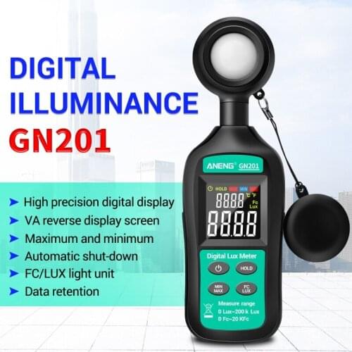 Digital Handheld Illuminometer Luxmeter Light Meter 200K Lux Meter Photometer