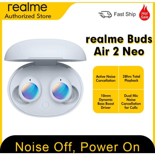 Realme Buds Air 2 Neo RMA2008 Earphone ANC 28 Hours of Playtime Super Low 88ms Latency Wireless Headphones Fast Charge