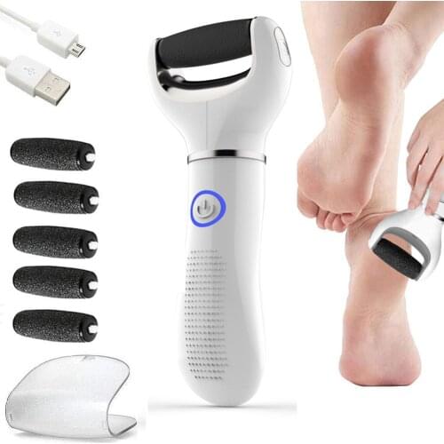 Electric USB Rechargeable Foot Grinder Heel File Grinding Exfoliator Pedicure Machine Foot Care Tool Grinding File Dead Skin 4PC