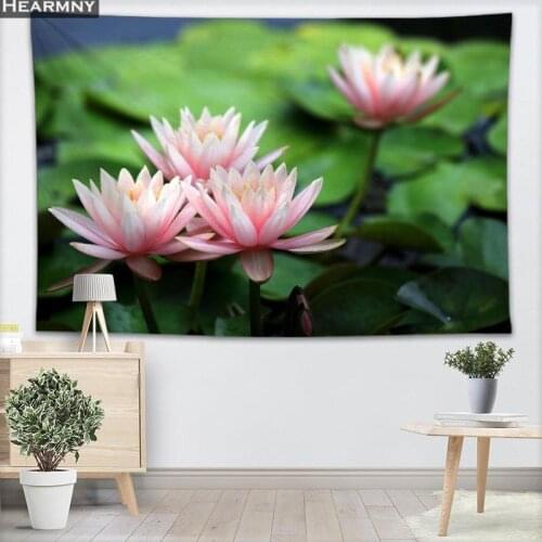 Water Lily Tapestry Wall Hanging Decor Christmas Wall Tapestry Show Piece For Home Decoration Camping Tent Travel Sleeping Pad