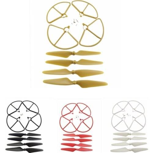 Hubsan 4Pcs CW CCW Propellers With 4Pcs Prop Guards For H501S Airplane Gold Red Black White