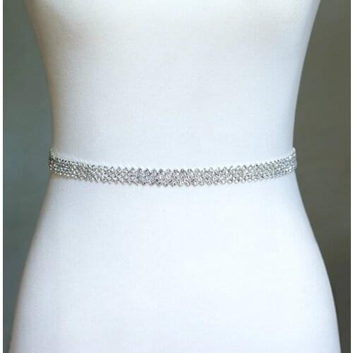 Dainty Rhinestone Belt, Crystal Bridal Belt, Bridal Sash, Wedding Belt, Wedding Sash