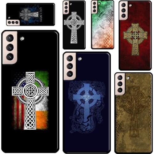 Celtic Knot Cross Cover For Samsung Galaxy S21 Ultra Note 20 Note 10 S8 S9 S10 S20 Plus S20 FE Phone Case