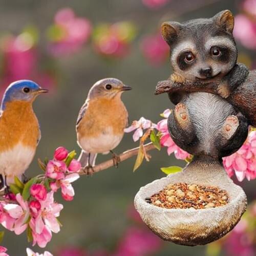 Wild Bird Feeder Outdoor Squirrel Shape Bird Feeder Bird Bowl for Bird Lawn Garden Decor for Animals Bird Feeder Outdoor Hanging