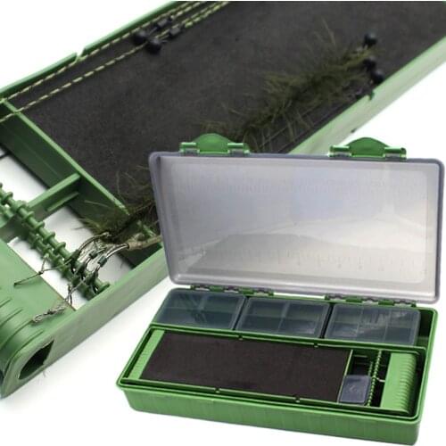 Carp Fishing Rig Box Hair Rig Wallet Carp Fishing Tackle Box Stiff Hair Rig Board with Pins Storage Box For Fishing Line
