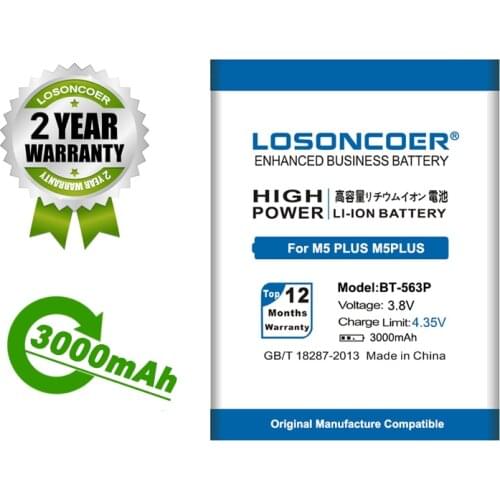 LOSONCOER Battery 3000mAh BT-563P BT563P For LEAGOO M5 PLUS M5PLUS Battery