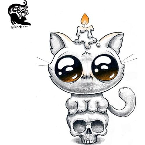 Candle Skull with Big Eyes Cat Metal Cutting Dies for Scrapbooking Craft Halloween Gift Card Making Stencil Embossing Die