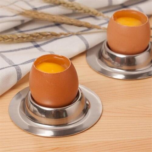 Household Multi-Function Disc Egg Tray Stainless Steel Round Egg Tray Egg Cup Bold Spring Egg Rack Kitchen Tools
