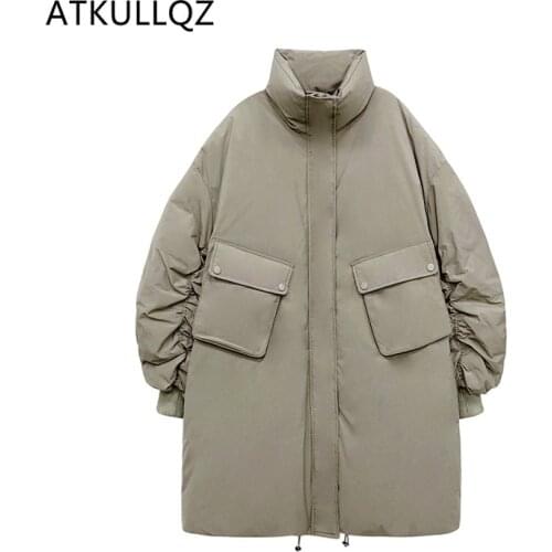 Fashion down coat Korean Style Dongdaemun down Jacket Mid-Length 2021 Winter Stand-up Collar Thick White Duck down Baggy Coat