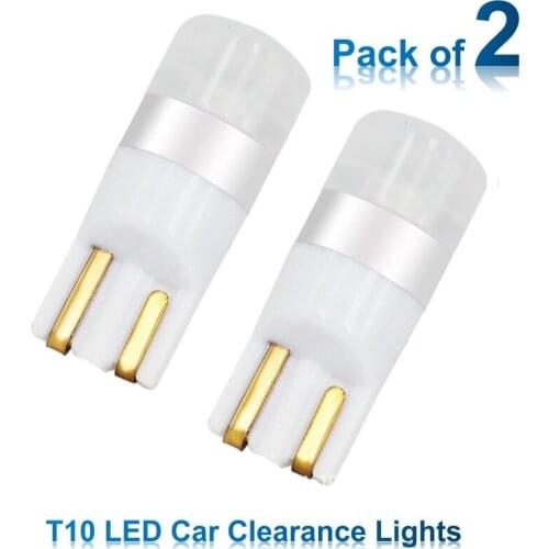 Pack of 2 T10 W5W LED Car Clearance Lights License Plate/Turn Signa/Brake/Reversel/Fog Lamps for Auto/Vehicle