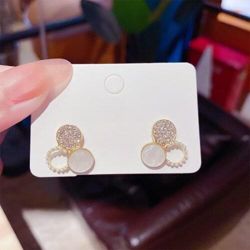 2021 new trendy Dongdaemun fashion geometric circle earrings exquisite simple earring