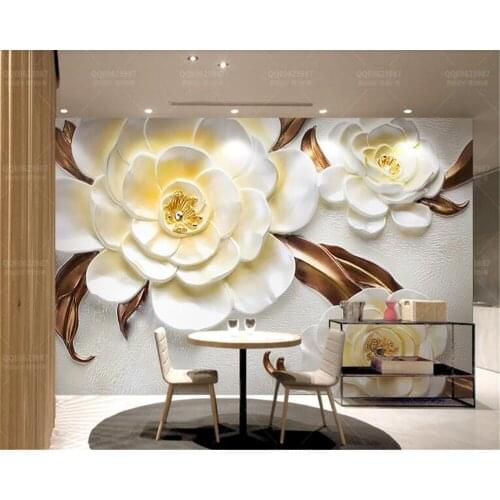Beibehang papel de parede 3d Custom 3D photo wallpaper floral wallpaper embossed home interior TV background wall 3d wallpaper