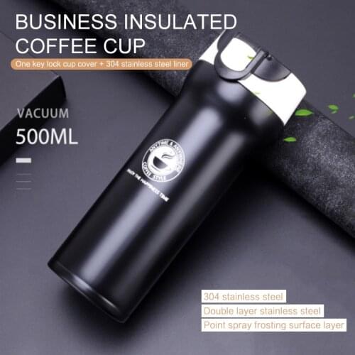 500ml Portable Travel Coffee Mug Vacuum Flask Thermo Water Bottle Car Mug Thermocup Stainless Steel Thermos Tumbler Cup Cocina