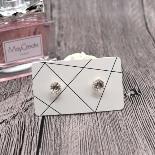 50pcs/lot 3x5cm Black Lines Paper Earrings Card Rectangle Ear Studs Earring Packaging Display Cards Price Label Jewelry Cards