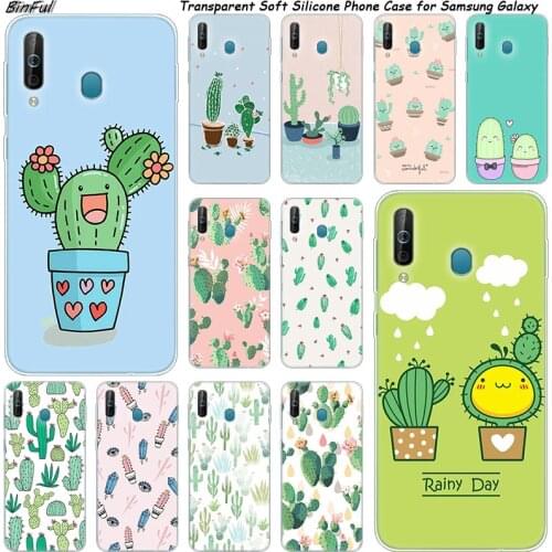 Hot Cactus Leaves Plants Silicone Phone Case For Samsung Galaxy A80 A70 A60 A50 A40 A40S A30 A20E A2CORE M40 Note 10 Plus 9 8 5