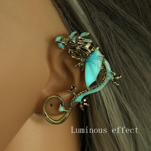 Exaggerated Ear Clip Unisex%Personality Retro Gothic Punk Style Dragon-Shaped Ear Hanging Ear Nail Male/Female Boy/Girl Gift