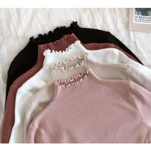 2020 New Autumn Winter Women Sweater Solid Lace Stitching Long-sleeved V-neck Sweaters Elegant White Lace Loose Pullover Top G