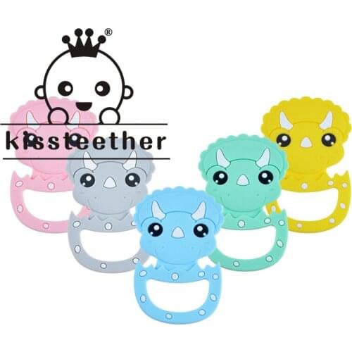 Kissteether Cute Silicone Unicorn 1Pcs DIY Beads BPA Free Silicone Molar Molar Animal Toy Silicone Molar Care Pendant