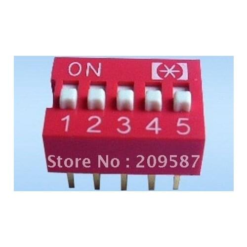10pcs 5P 5 Position DIP Switch 2.54mm Pitch 2 Row 10 Pin DIP Switch