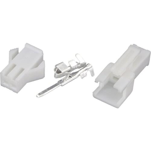 10PCS/lot SM connector 2.54 cold pressing terminal pair plug white male and female butt wire connector 2P/3P/4P/5P/6P
