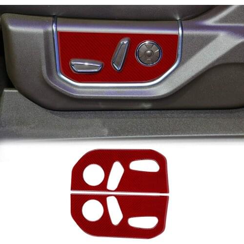 2PCS Seat Adjust Button Cover Stickerr Seat Control Panel Cover Interior Accessories for Ford F150 2017 2018 2019 2020