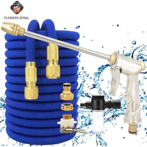 2021 Expandable Garden Hose 1/2 Flexible Magic Tube Powerful Pressure Washing Car Jet Water Gun Sprinkler 17ft-150ft Tuinslang