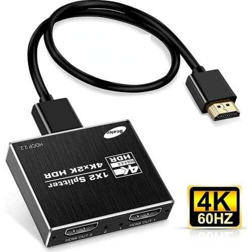 4K HDMI-compatible 2.0 Splitter 1x2 4K/60Hz 4K X 2K HDR 1 IN 2 OUT HDMI-compatible Splitter HDCP 2.2 for PS4 Pro Apple TV BOX