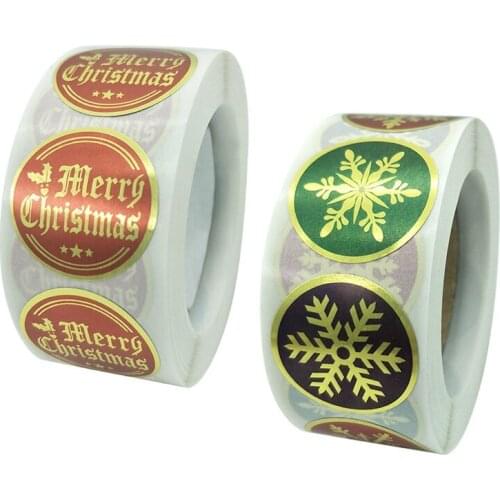 500Pcs/roll Merry Christmas Theme Sealing Stationery Sticker DIY Gifts Package Sealing Stickers Decoration Package Label