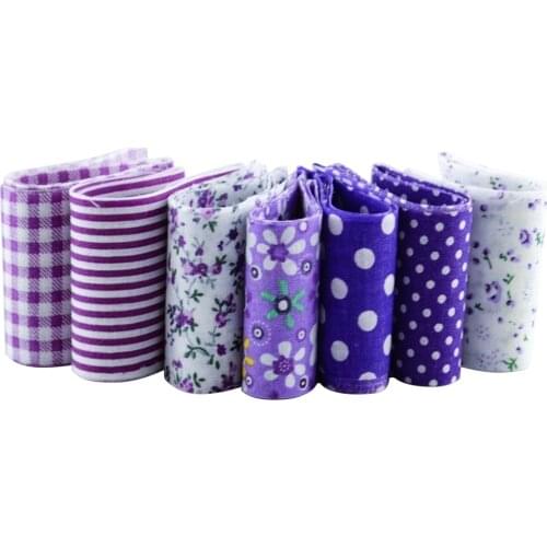 7pcs/ lot 5cmx100cm new arrivals 100% cotton jelly roll purple set quilting textile fabric strips quilting dolls cloths tildas