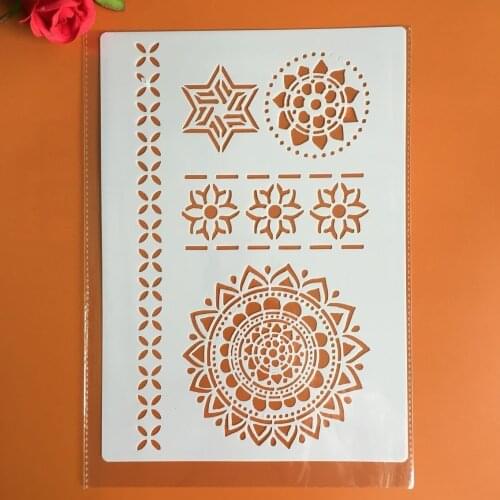 A4 29 *21cm Mandala layered stencil painting scrapbook stamp album decoration embossed paper card template decoration stencils
