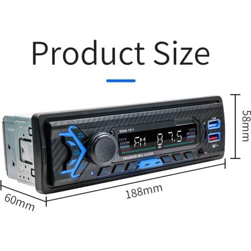 Car 12V Radio Stereo Bluetooth USB MP3 Player Receiver with Remote Universal