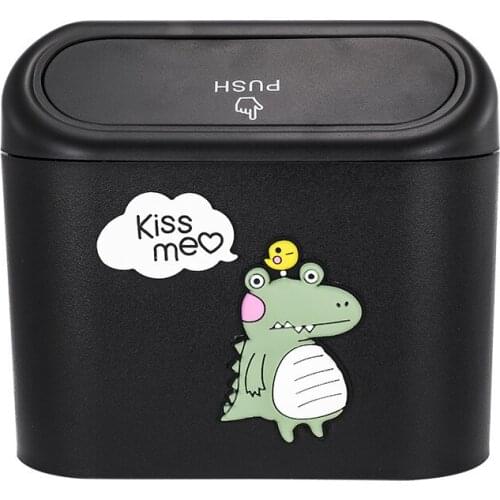 Car storage Box Trash Bin Hanging Vehicle Garbage Dust Case Storage Box Square Pressing Type Trash Can Auto Interior Accessories