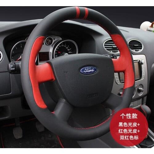 Suitable for Ford Mondeo Edge Kuga Focus Fiesta hand stitched steering wheel cover leather suede grip cover
