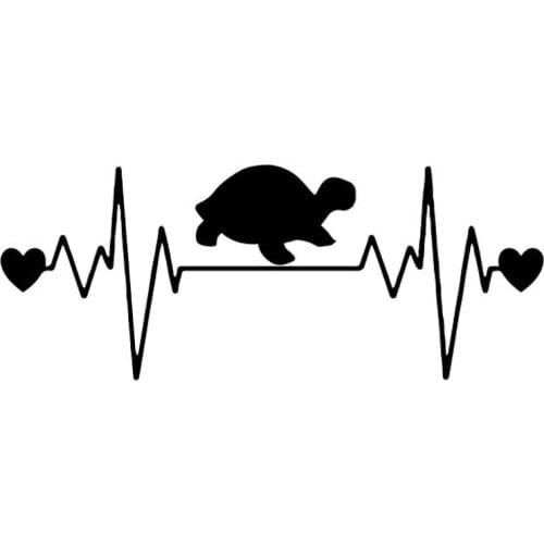 Turtle Heartbeat Fashion Creative Car Stickers Pvc Personality Waterproof Sunscreen Decals Black/white/red/laser/silver