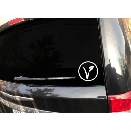 Black/Sliver Vegan Symbol Car Window Decal Waterproof Decals Car Styling Accessories Window Decor S597