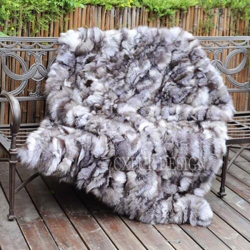 CX-D-127 Customized New Decorative Fur Blanket Fashion Fox Fur Rugs For Living Room/Bed~ DROP SHIPPING