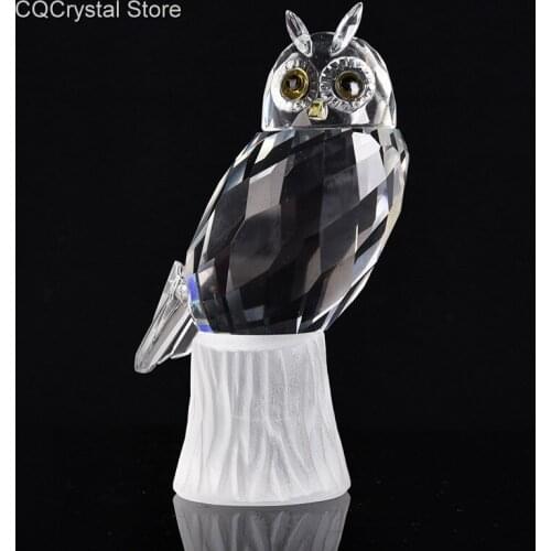 ELEGANT CUTE CRYSTAL OWL WILD ANIMAL FIGURINES GLASS PAPERWEIGHT TABLE ORNAMENT NEW HOME DECOR XMAS CREATIVE ANIMAL CRAFTS GIFT