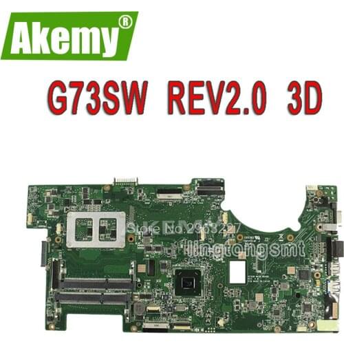 G73SW For Asus Motherboard rev2.0 HM65 4RAM Slots 3D Connector 90R-N3IMB1000Y Mainboard Full test