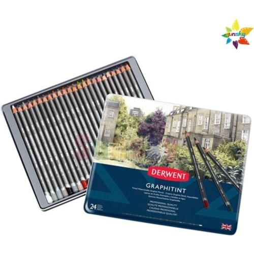 24 color 0700803 Derwent Graphitint Water soluble color lead graphite color pencil dream soft tone professional water color pen