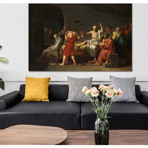 Famous Painting The Death of Socrates Canvas Painting Posters and Prints Wall Art Picture Cuadros for Living Room Home Decor