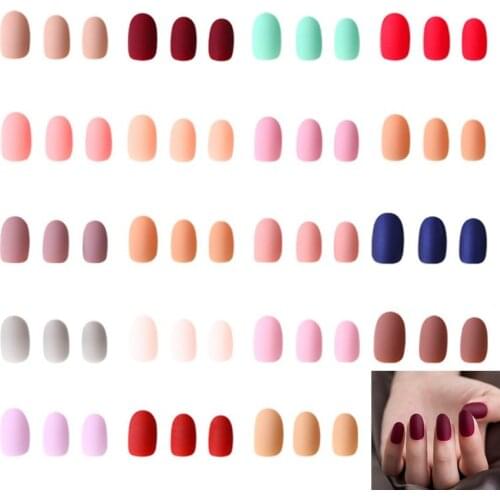 Short Acrylic Nail Designs Sethexy Matte False Nails short 24PCS Fake Nails For women and Girls Manicure Artificial Nail TIPS