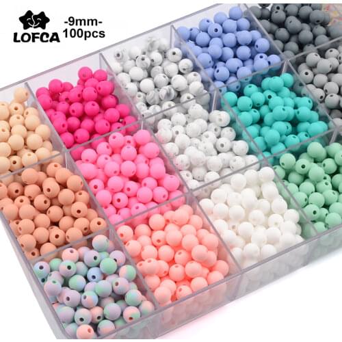HOT 9MM Round Loose Silicone Beads For Silicone Necklace DIY Silicone Teething Necklace Silicone Beads For Baby Teether BPA Free