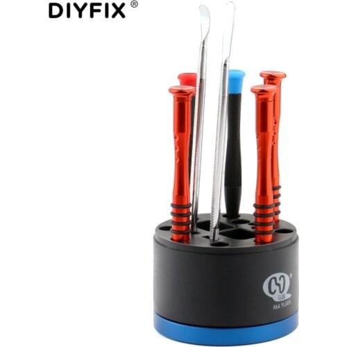 DIYFIX Tool Magnetic Storage Box for Screwdriver Graver Tweezers Brush 360 Degree Rotary Organizer Phone Repair Tool Accessories